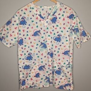 Disney Winnie the Pooh Eeyore scrub top Woman's Large